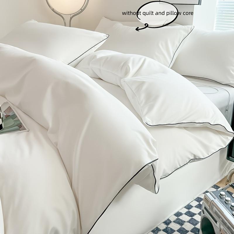 3pcs  soft Duvet Cover Set (1*Duvet Cover + 2*Pillowcase, Without Core), pure color Bedding Set, Soft Comfortable