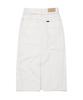 LEE Women Linen Midi Denim Skirt Ecru
