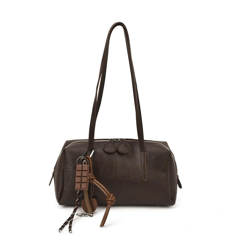 

Индивидуальная сумка через плечо ниша 2025 новая ретро текстура ниша повседневная универсальная сумочка простая Бостон