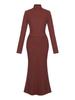 2026 Elegant High Neck Slim Fit Knit Dress - Women's Spring/Autumn Collection