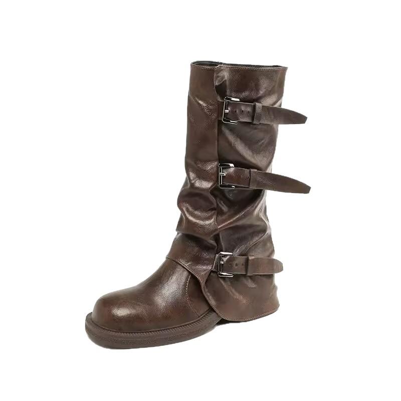 Dámské kozačky Martin střední délky, dámské kozačky s malým vlasem, dámské letní hnědé kozačky, kozačky na silné podrážce, kovbojské kozačky Wasteland West