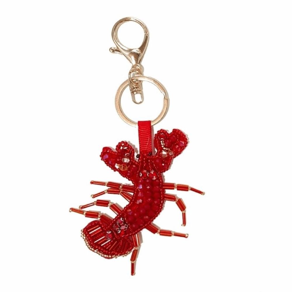 Hummerkralle Perlen Schlüsselanhänger Handgenäht Applikation Tasche Lanyard Schöner Taschenanhänger Dekoration für Taschenanhänger