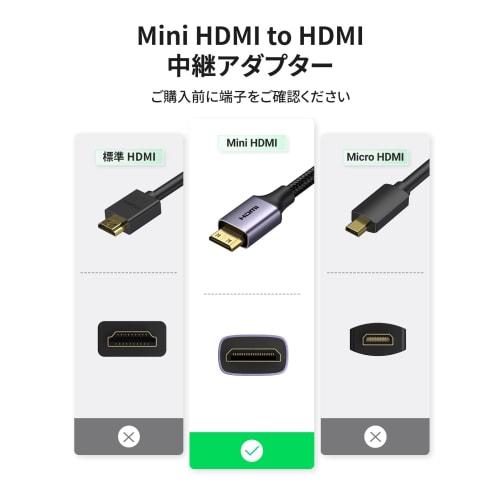 UGREEN Mini HDMI Conversion Male Female HDMI Mini HDMI Conversion Cable (Mini HDMI Type C Male to Type A Female) HDMI 2.0 4K@60Hz High Speed ??Mini HD
