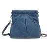 New CHARLES&KEITH PU, Textile Mixture Backpack Shoulder Bag Small Women's Dark Denim Blue CK2-60782390-1