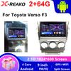 Pro Toyota Verso F3 2009-2018 Auto Multimediální rádio Bezdrátové BT Carplay GPS Navigace WIFI Android Video Player Stereo Bez DVD