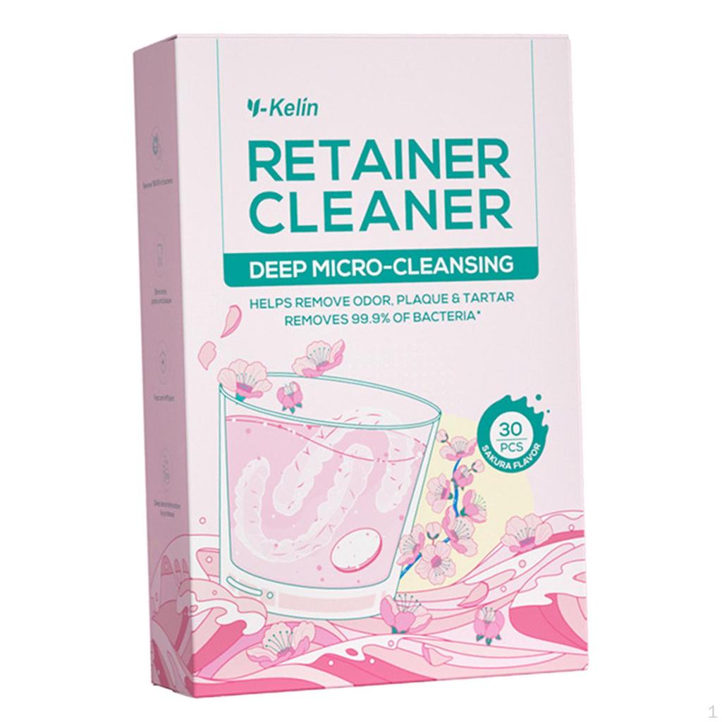 30 Pieces Denture Cleaner Tablet Cleaning Tool False Tooth Sakura flavor