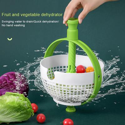 Rotating Drainer Basket Multifunctional Fruit Cleaning Bowl Fruit Vegetable Spinner Kitchen Sink Food Collector Drainer