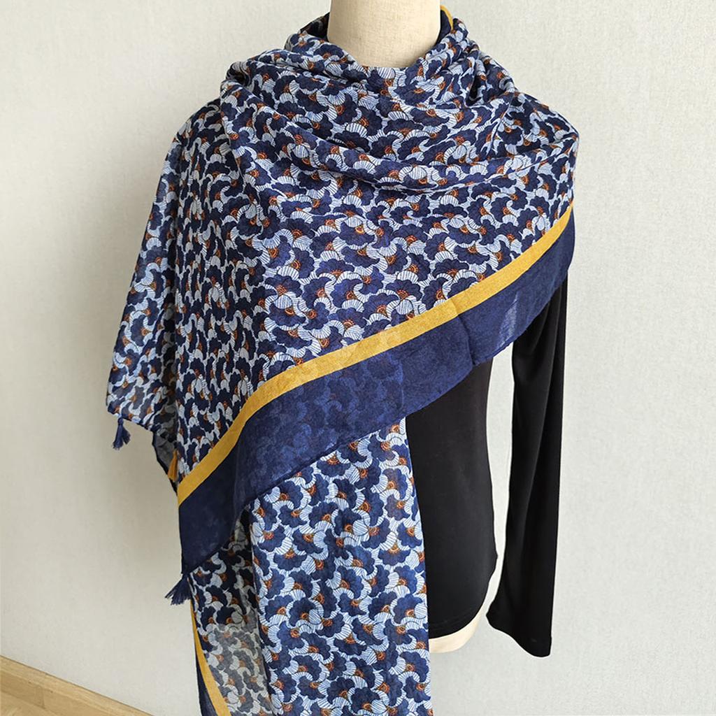 The Four Seasons Female Bandanna New Style Muslim Headscarf, Fashion Print Warm Beach Towel, 180 * 85cm Windproof Tassels Shawls