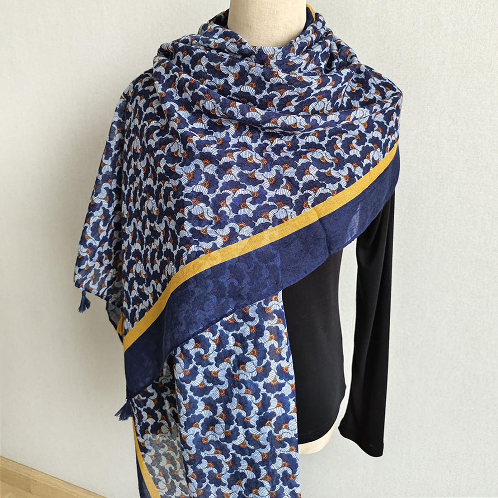 

The Four Seasons Female Bandanna New Style Muslim Headscarf, Fashion Print Warm Beach Towel, 180 * 85cm Windproof Tassels Shawls 180x85cm