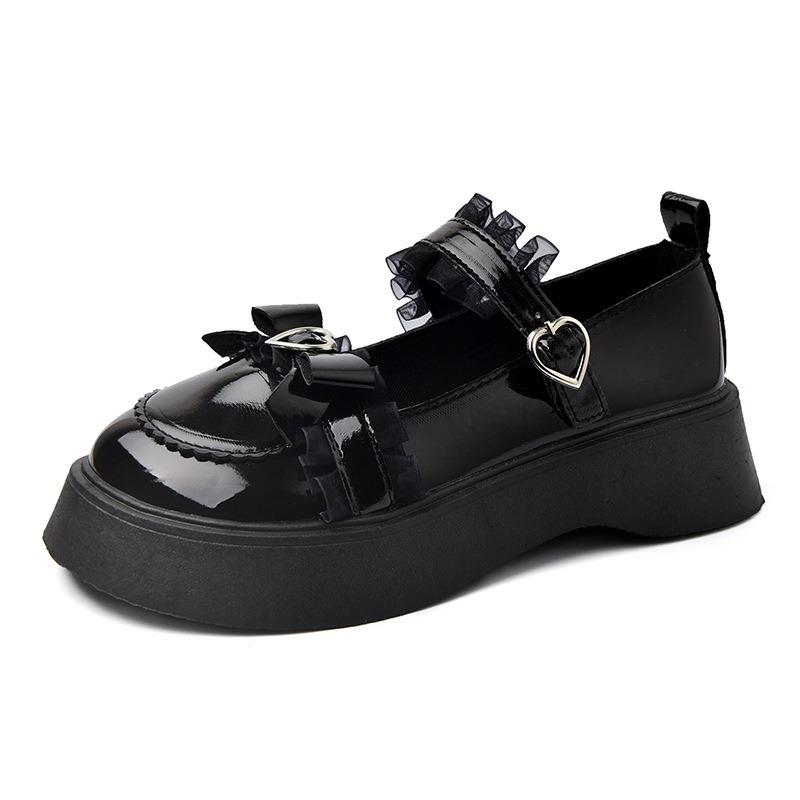 Fashion Fashion Japanese Women Patent Pumps Lolita JK Uniform Student Dress Shoes Autumn Women Black Thick Bottom Casual Mary Jane Shoes