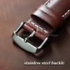 Oil Wax Calfskin Leather Watchband Soft Material Watch Band Retro Wrist Strap 18mm 20mm 22mm With Silver Stainless Steel Buckle