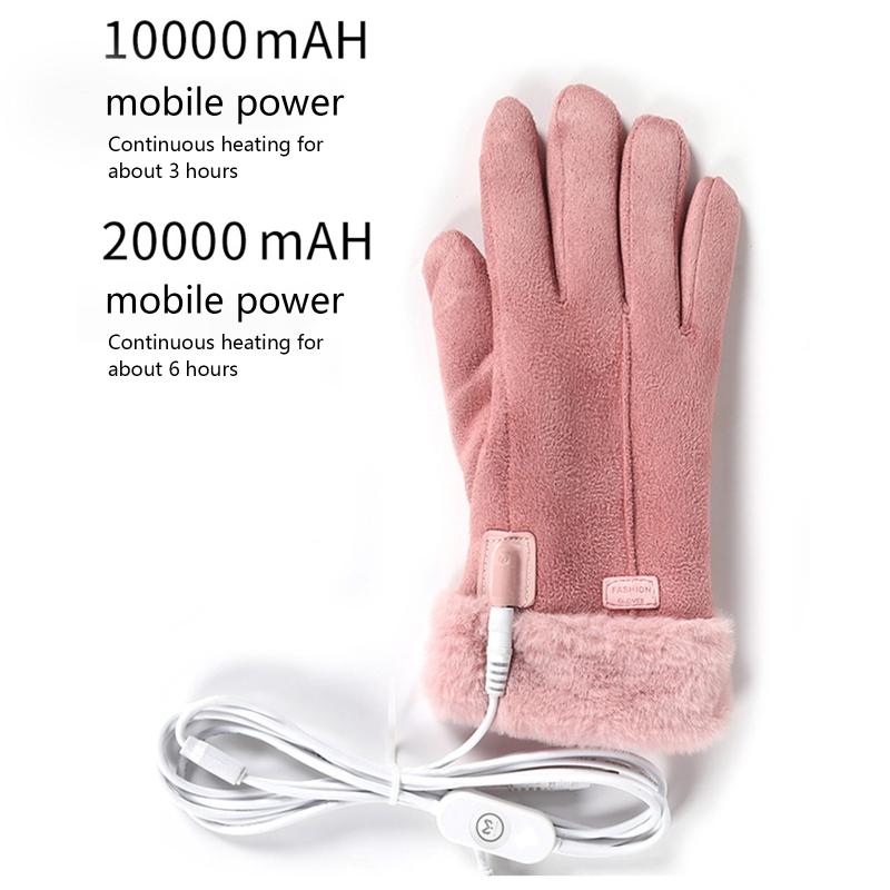 Women Warming Gloves for Outdoor USB Heating Gloves for Ladies