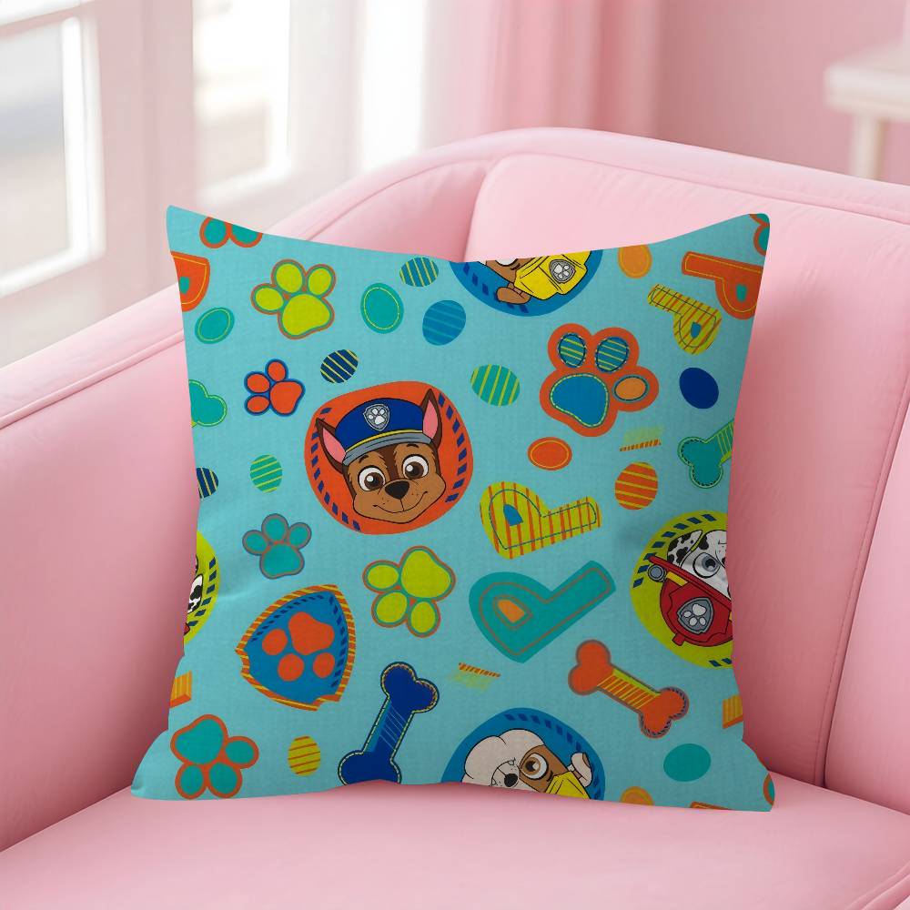 Cushion Cover Car Throw Pillow Case For Sofa Car Christmas Gift Anime P-P-Paw Patrol
