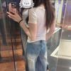 Korean Wear White Slanted Shoulder Short-sleeved T-shirt Women's Summer New Spice Girl Style Waist and Thin Off-the-shoulder Top