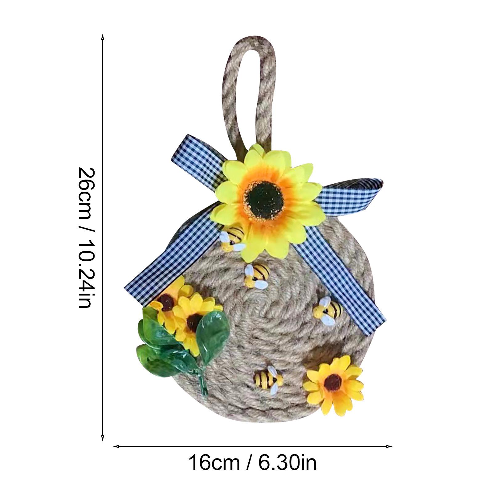 

Harvest festival decor wreath, front door garland, sunflower decor hanging wreath, Hemp rope wreath, Autumn decor wreath