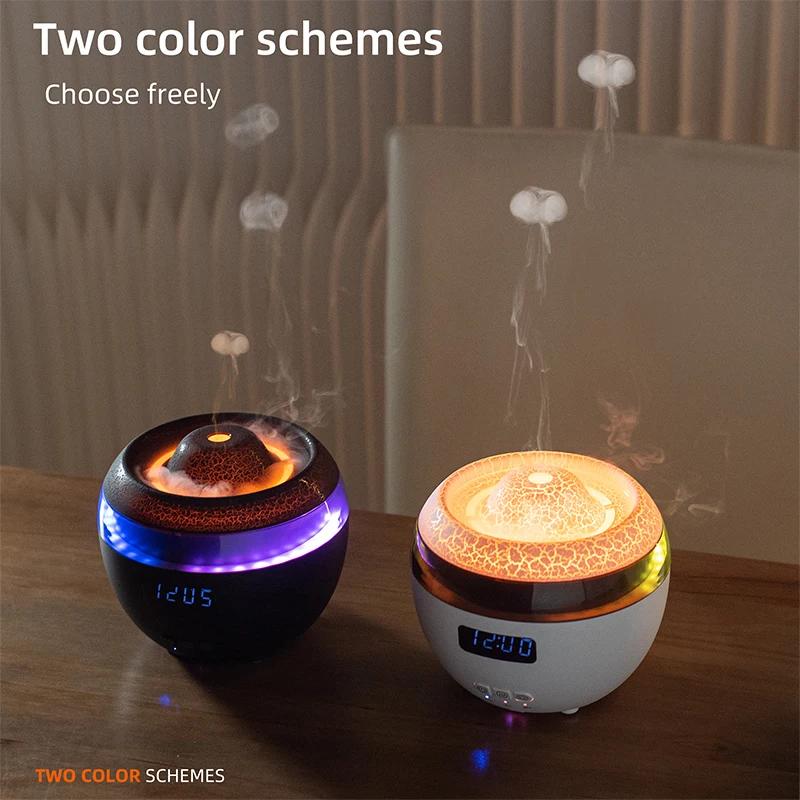 Multifunctional Remote Control   Diffuser with Clock Dynamic Air Humidifier RGB Flame Mood Lamp Essential Oil Diffuser
