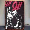1pc Punk Metal Sign Oi! Oi! Black & Red Iron Poster, Rock Wall Decor for Garage Bar Home, Sturdy 2D Flat