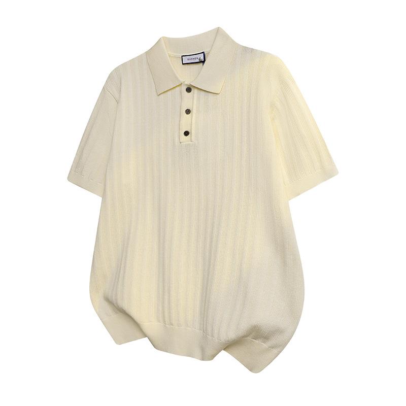 Men s Wind Polo Shirt Lapel Collar Short Sleeve Fashion Minimalist Top M