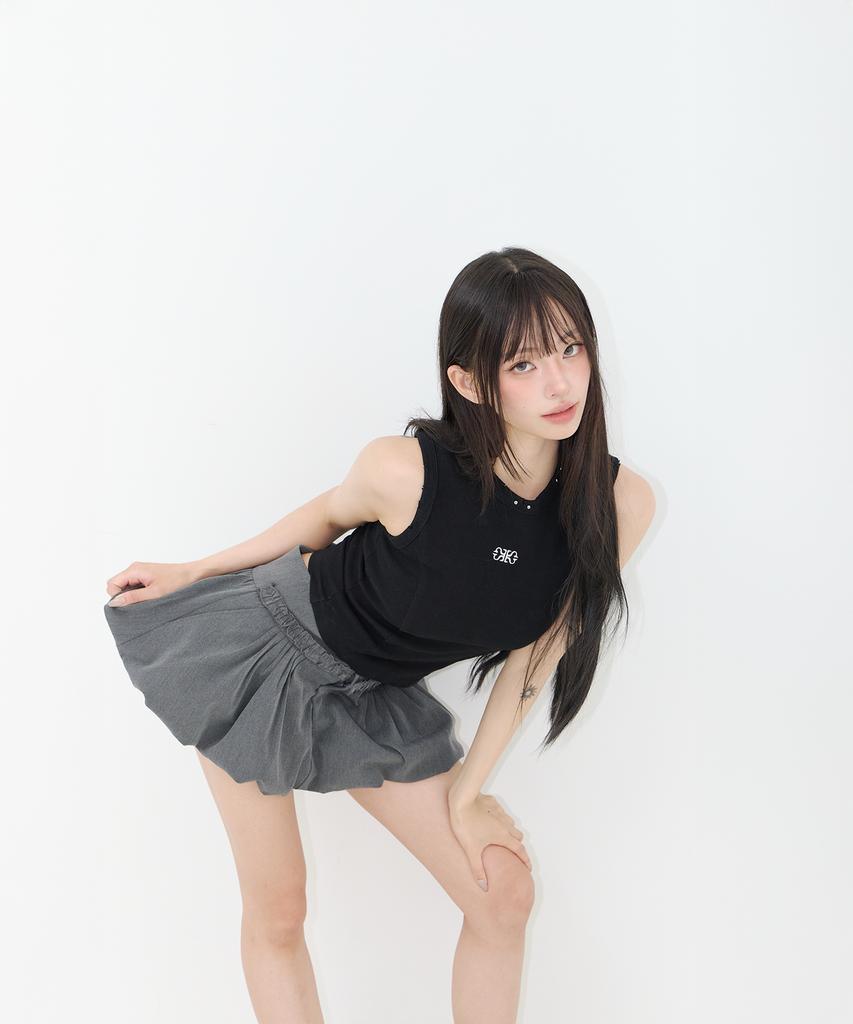 Kaindeussaipeo Frill Pumpkin Skirt Charcoal