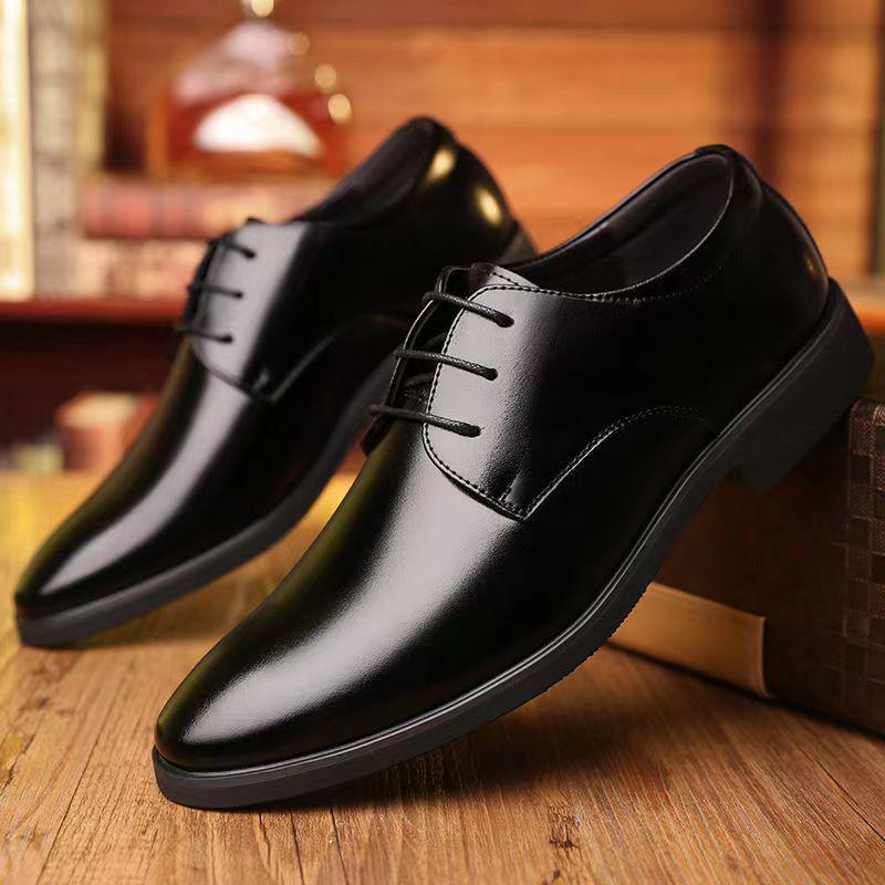 Men's Large British Style Shiny Leather Shoes: Casual, Formal, Wedding & Everyday Wear