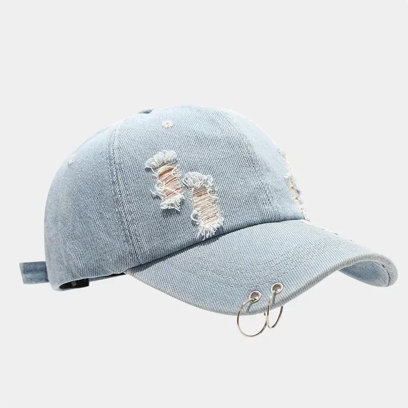 

Spring and Summer Cotton Solid Casquette Baseball Cap Adjustable Outdoor Snapback Hats for Men and Women 40 56-60cm Adjustable небо синє кольору