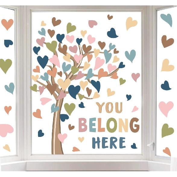 Whaline 6 Sheets St. Patrick's Day Window Clings Large Clover Tree Gnome Window Decals Double-Sided Green Shamrock Gold Co Windows Decor for Irish