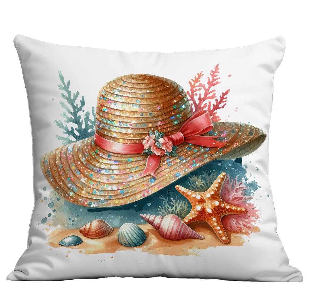 New Summer Glitter Beach Printed Pillow Case Holiday Seaside Tent Cushion Pillow Case