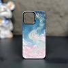 Golden Stars Moon Nebula Pink Phone Case For iPhone17,16,15,14,13,12,11 Plus,Pro Max Black Matte Shockproof Cover
