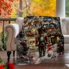 Festive Nutcracker Soldier In Winter Wonderland Setting Outdoor Blanket Soft Universal For All Seasons Outdoor Campinghomepicnicoutdoor Travel Modern