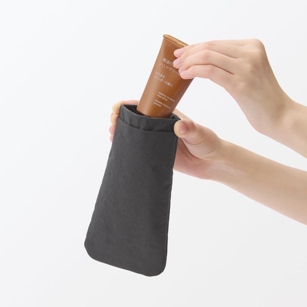 MUJI Knitter-Nylon Open Flat Dunkel x 84473906 Einhand-Tasche, Grau, Mittel, Ca.. 10.3 18.5 cm,