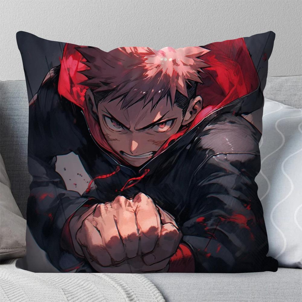 Itadori Yuji Animation Jujutsu Kaisen Pillow Case Square Pillow Bedroom Sofa Leisure ComfortCarLiving Room Home Decoration 40X40