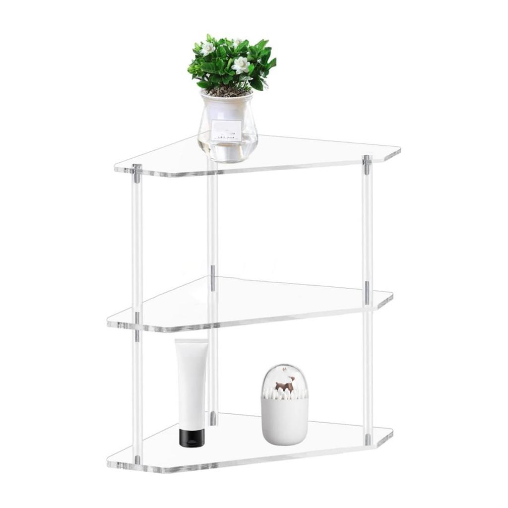 Clr Acrylic End Table, Space Saving Corner Side Table, Small Accent Table with Multiple Uses for Living Room Bedroom Study Arrangement