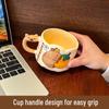 Capybara Cartoon Ceramic Stacking Mug with Handle - Cute Couple Coffee Cup, Birthday Gift