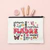 Spanish Printed Makeup Bag Travel Neceser Toiletries Storage Bag Female Canvas Cosmetic Bags Birthday Mother's Day Gift for Mom