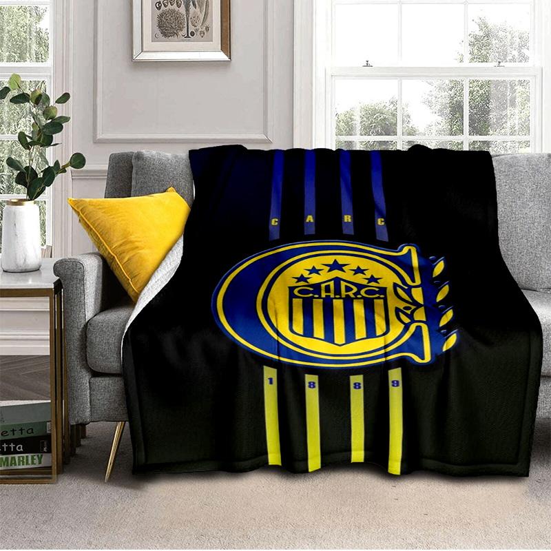 Rosario Central Crest Blanket Outdoor Flannel Blanket for Camping, Hiking, Garden Parties, Picnic Essentials,gift for family and friends