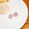 Silver Needle Korean Style High-End Jelly Color Geometric Earrings – Sweet, Fresh, Versatile Square & Round Stud Design