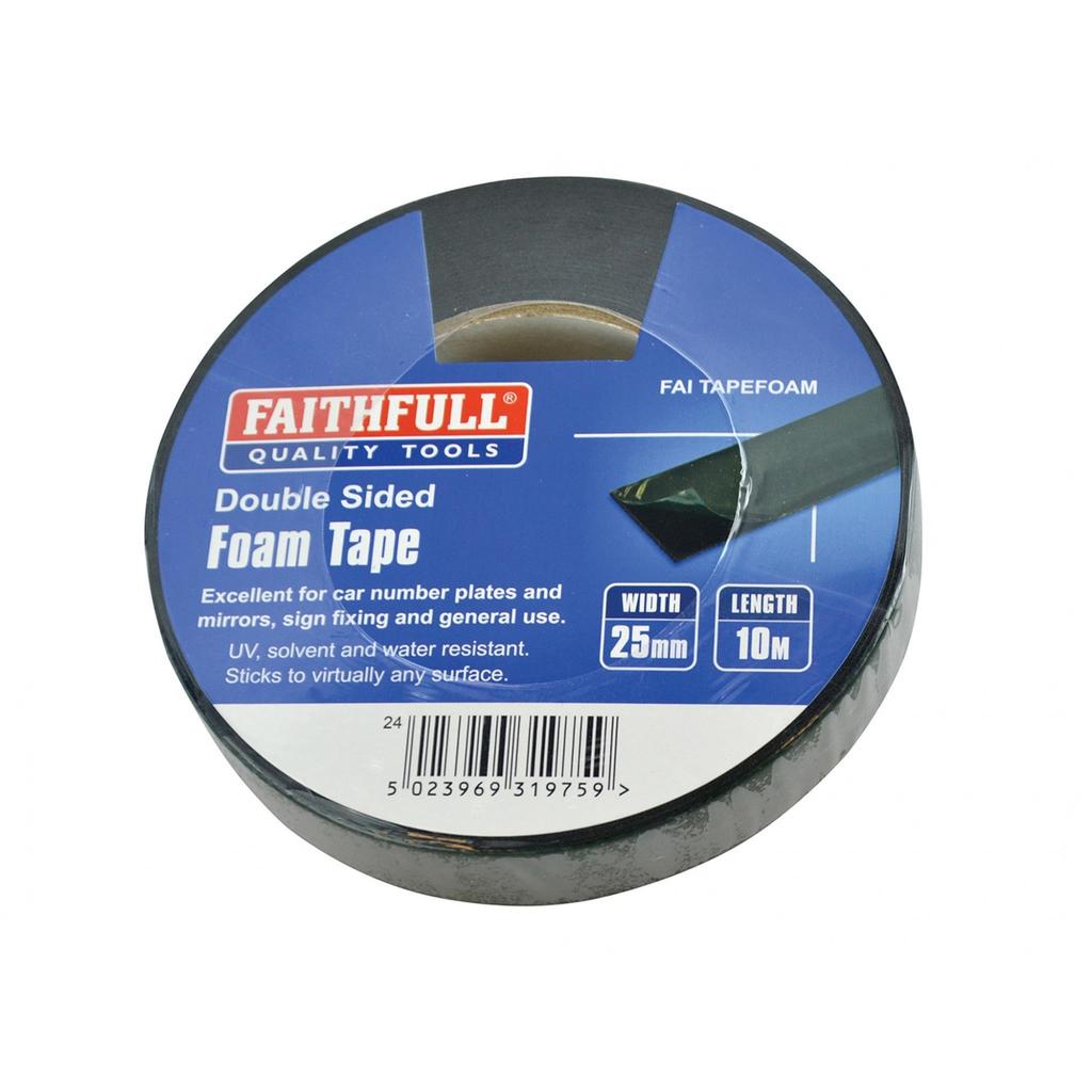 Faithfull Doppelseitiges Schaumstoffband Schwarz 25mm X 10m