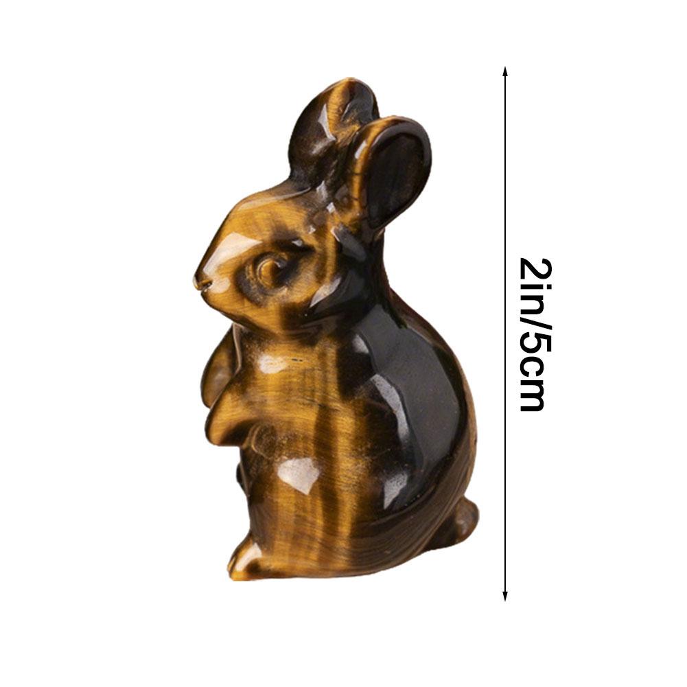 Natural Stone Carved Bunny Figurine Healing Crystal Amethyst Energy Quartz Animal Statue Chakra Carved Bunny Animal Figurine