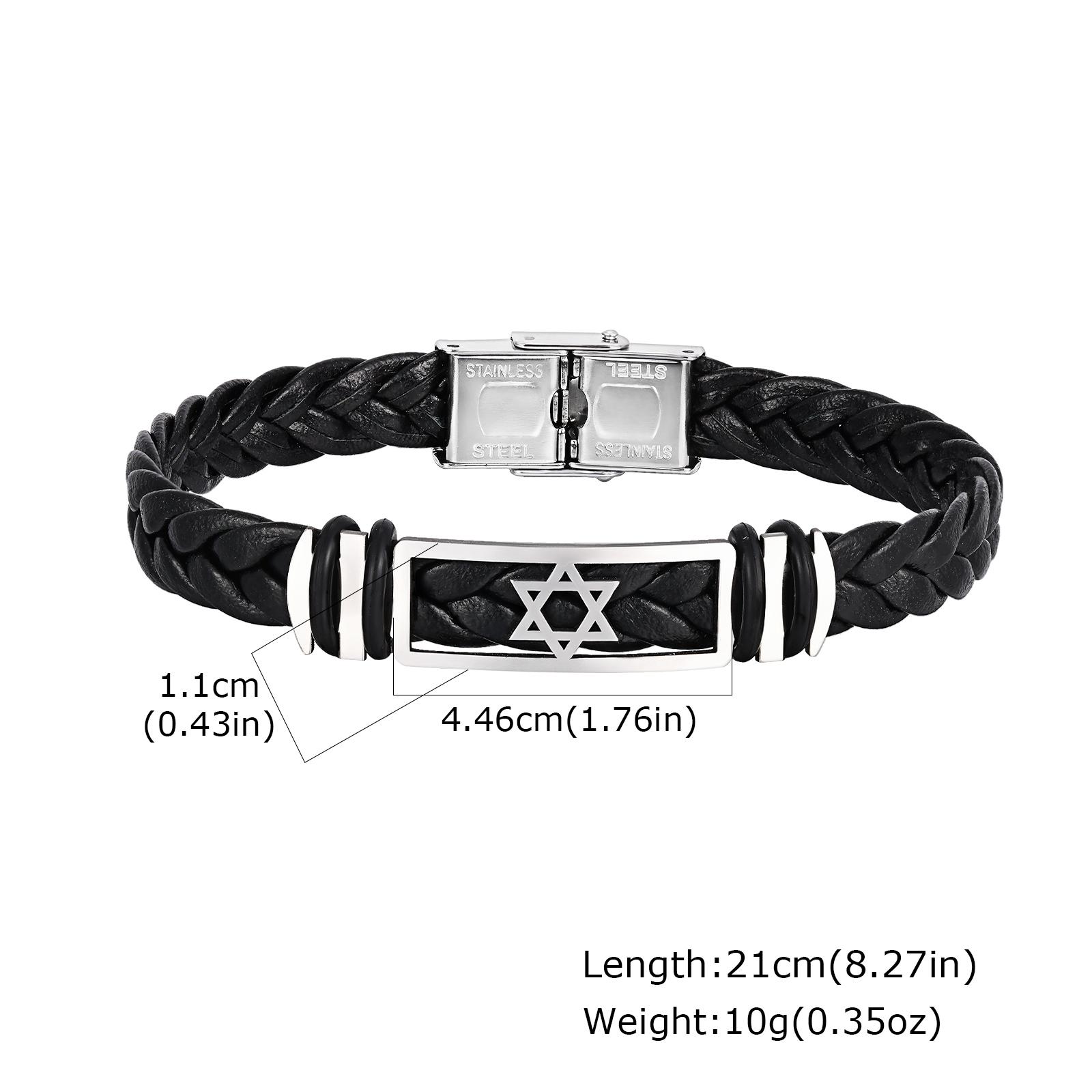 Шестиконечная звезда Браслет-ремешок для часов для мужчин, Стальная браслет Звезда Давида, Модный новый ювелирный подарок