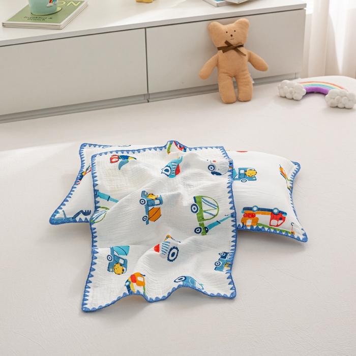 2pc Summer Kids Cotton Cartoon Pillowcase 30x50/48x74cm,A-Type Car Animal Pillow Cover,Cute Pillow Case,Home Dormitory Bedding,