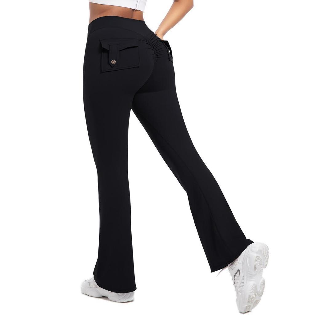 Damen High Waist Peach Cargo Leggings: Elastische, Hüfthebende, Schnelltrocknende Yogahose zum Laufen und für Fitness