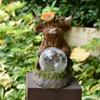 JYL TS/143,Solar Highland Cow Figurine Yak Garden Statue Outdoor Garden Decor Resin Craft