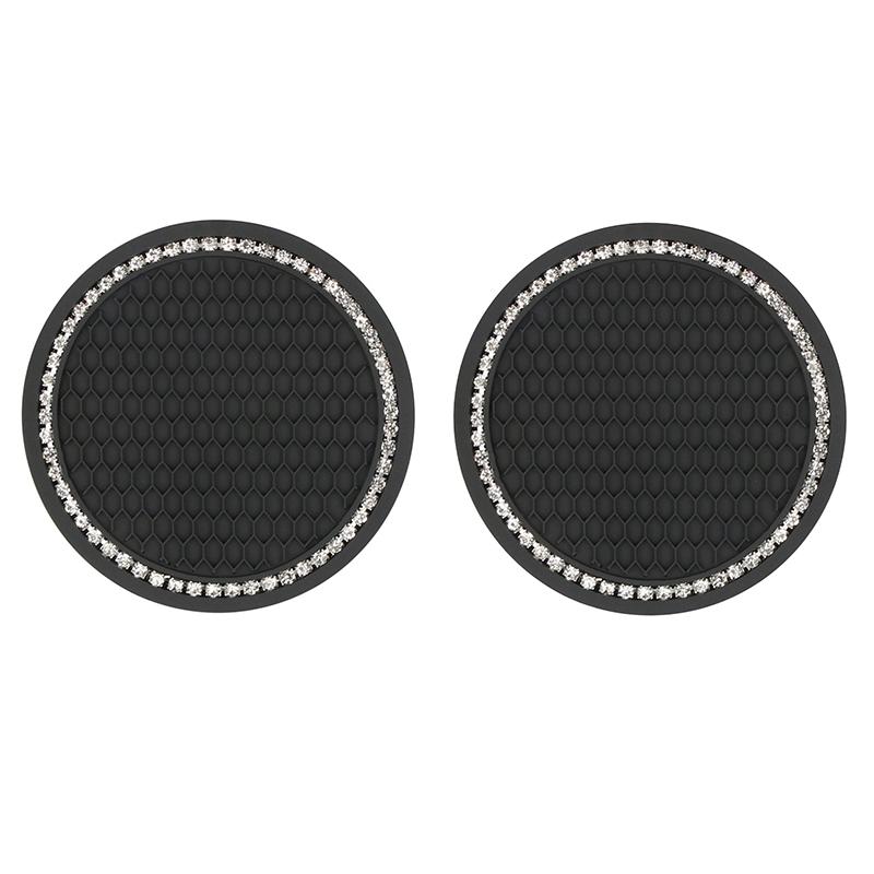 2Pcs Car Water Cup Pad Holders Non-Slip  Rubber Mat For Bottle Holder Coaster Auto Interior Anti-Skid Cup Holders
