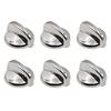 6PCS Plastic Gas Stove Handle Replacement Rust Proof Design Precise Flame Adjustment Control Knob ABS Texture for Repair