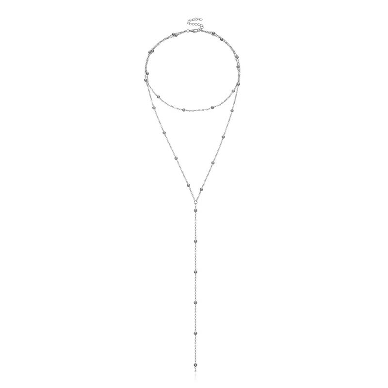 Fashion Metal Long Pull Necklaces for Women Luxury Elegant copper Color Matte Snake Bone Chain Necklace Zircon Accessories Gift
