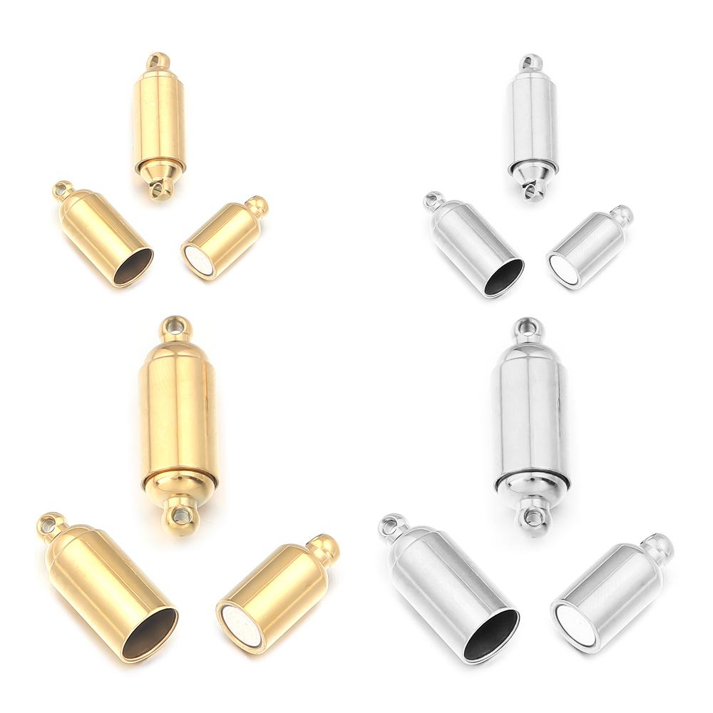 1pc Stainless Steel Strong Magnetic Clasps Magnet End Clasp Connectors For DIY Leather Cord Bracelets Necklace Jewelry Making