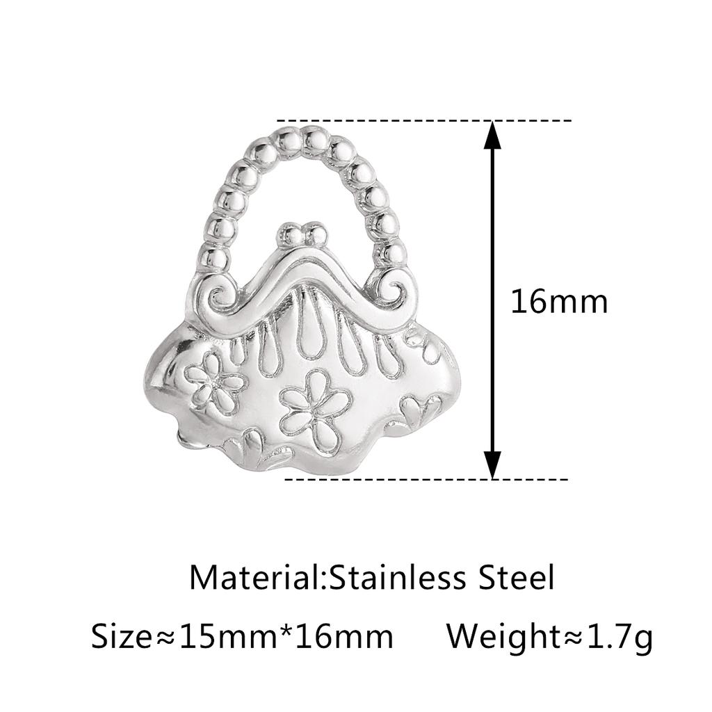 3Pcs Bowknot/Angel/Four Leaf Clover/Flower Charm Stainless Steel Pendant DIY Handmade Craft Necklace Bracelet Jewelry Making