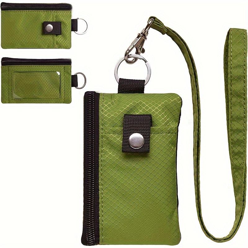 RFID Blocking Small Wallet with ID Window Zip Id Case Wallet with Lanyard Keychain for Cards Cash Travel Women Men