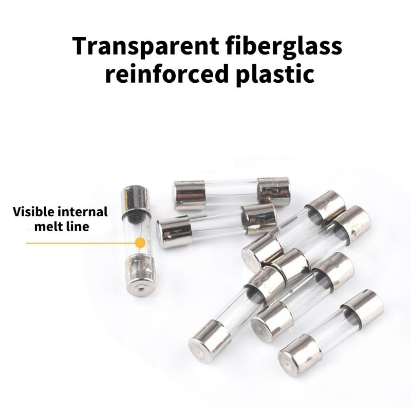 10Pcs 5x20mm Slow Blow Glass Tube Fuse 250V 12A/25A/30A Microwave Oven Fuse Fast Acting Protections Easy to Use