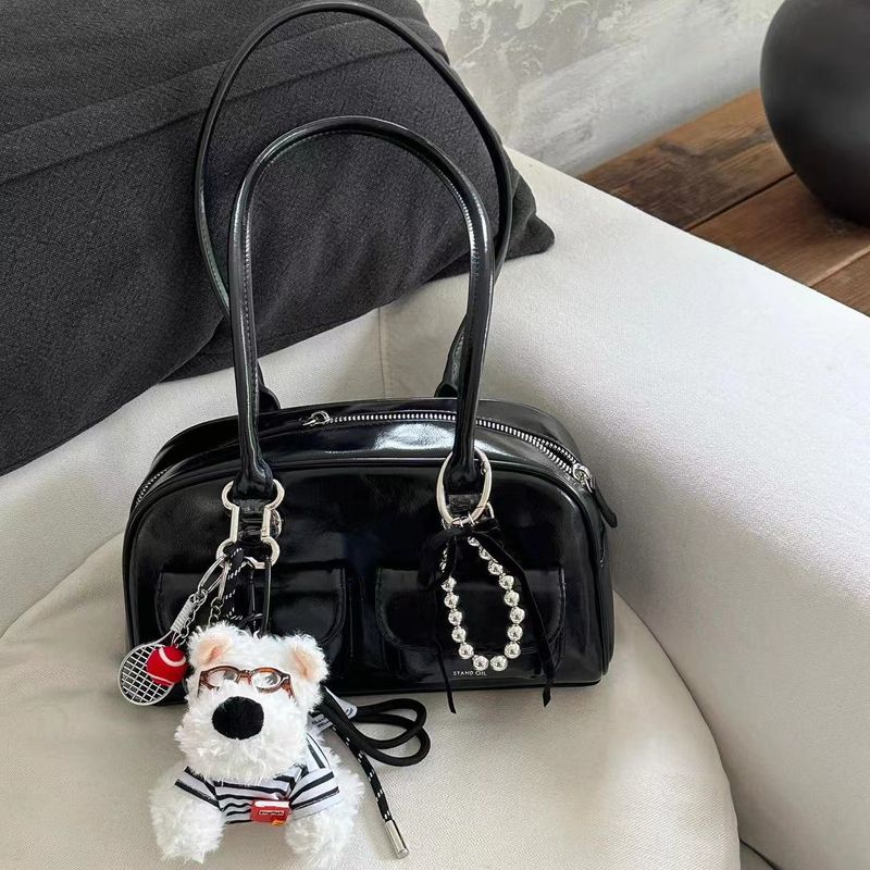 Yunzhen Same Bag for Women 2025 Fall and Winter New Arrival South Korea Ins Large Capacity Retro Bowling Satchel Shoulder Bag
